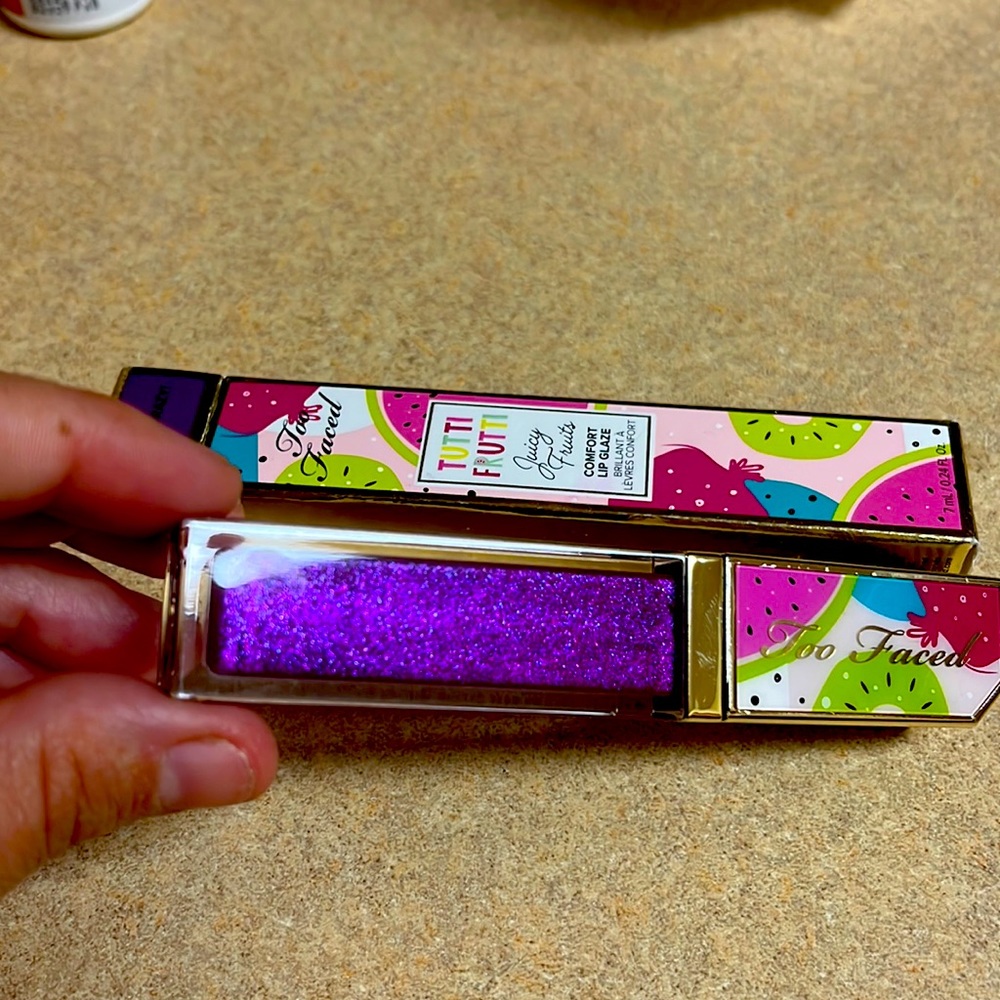Too Faced Juicy Fruits Comfort Lip Glaze-Plum Craz